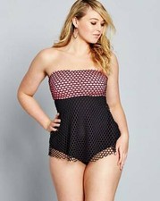Simply Yours Flared Mesh Detail Padded  Swimsuit  (N58)