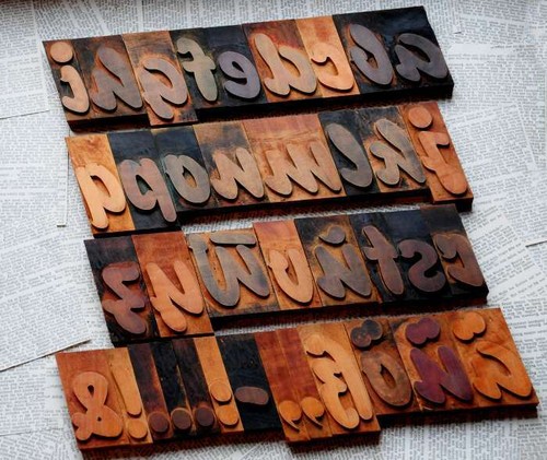 Alphabet letterpress - a-z,
