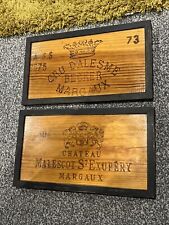 2 Wine Box Crate Signs for Vintage Shabby Chic Man Cave Home Bar