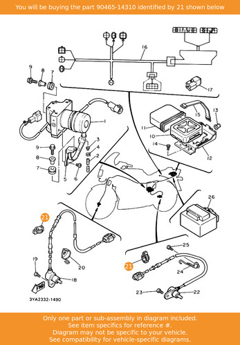 Yamaha clamp 90465 14310 oem - 90465-14310,
