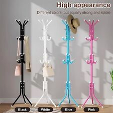 COAT STAND GARMENT RACK METAL COAT JACKET UMBRELLA HANGER STANDING 12 HOOK RACK