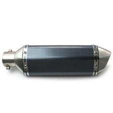 Exhaust muffler Force for Motocross, Enduro Silencer Carbon Look-Stainless Steel