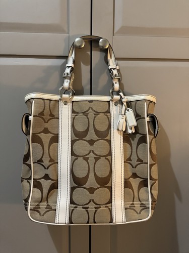 Coach signature canvas stripe - signature,