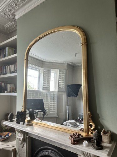 Gold over mantle mirror - gold,
