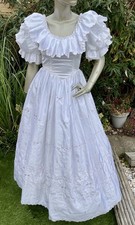 Vintage 80’s Cupid Wedding Dress Petite 6 White satin  Halloween bride party 