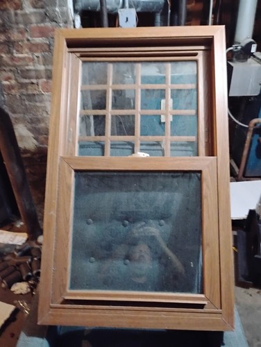 Double hung wood window - wood, pair