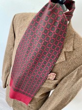 VINTAGE mens RED SILK AND WOOL