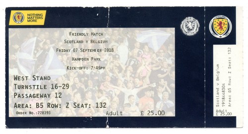 Ticket scotland belgium - scotland,