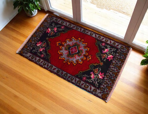 Colorful turkish wool rug - colorful,