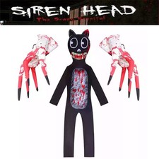 Siren Head Kid Bla Cat Jumpsuit Cosplay Costume Bodysuit Halloween Party