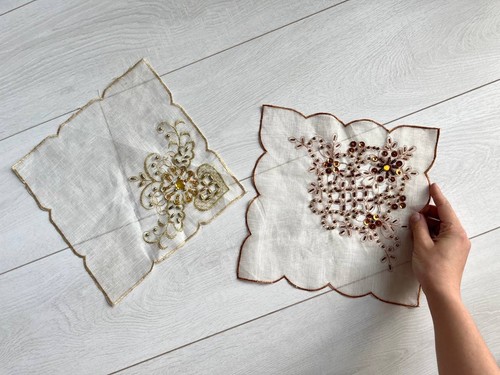 Christmas embroidered doilies