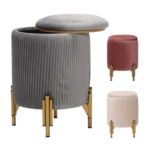 Round ottoman stool storage - round,