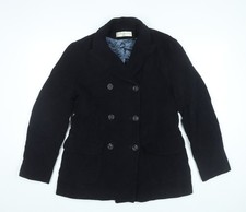 Sticky Fingers Womens Black Wool Pea Coat Size 12 Mid-Length Classic