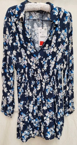 Zara blue white floral print - zara,
