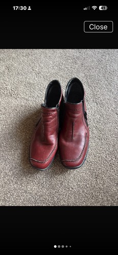 Rieker doro burgundy leather - burgundy,