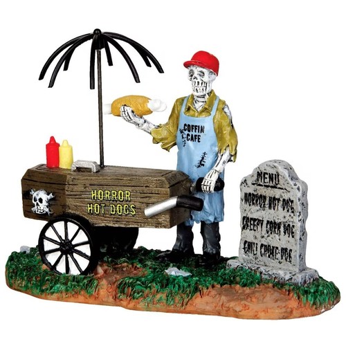 Skeleton hot dog vendor - skeleton,