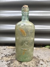 THE OLD BUSHMILLS DISTILLERY Whisky  EST.1784 Empty vintage Glass Oval BOTTLE