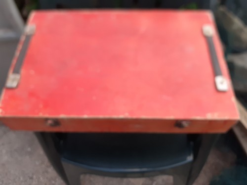 Big wooden fishing tackle box - tackle,