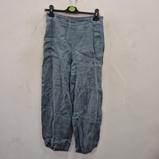 OSKA Blue Linen Lightweight Stretchy Wide Chinos Pants Trousers Size 1 W 28"