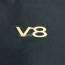 1x Gold Chrome V8 Metal Decal