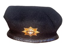 Compton Webb Headdress Military Beret 7 1/2 Black Wool Queen Uniform Makers C.W