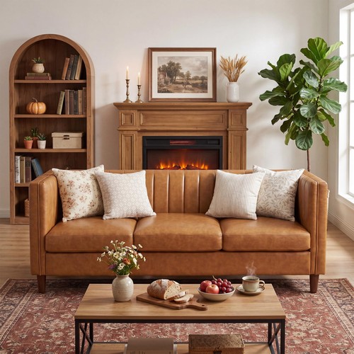 Mid century faux leather - faux,