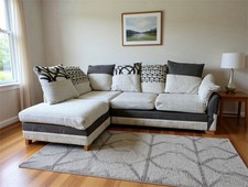 Dfs white corduroy corner SOFA
