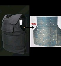 Anti Stab Proof Vest Black Security Armor With Level 1 Interior Steel Plated UK