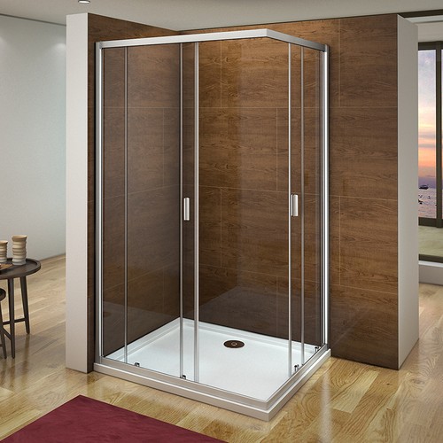 Corner entry walk cubicle - walk, in