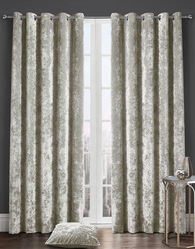 Crushed velvet curtains - crushed, fully
