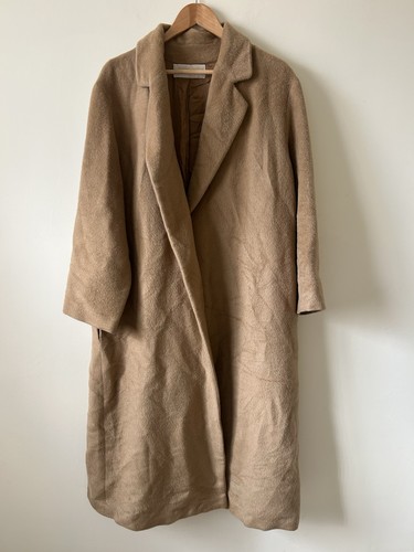 Long mohair wool blend coat - long, mohair/wool