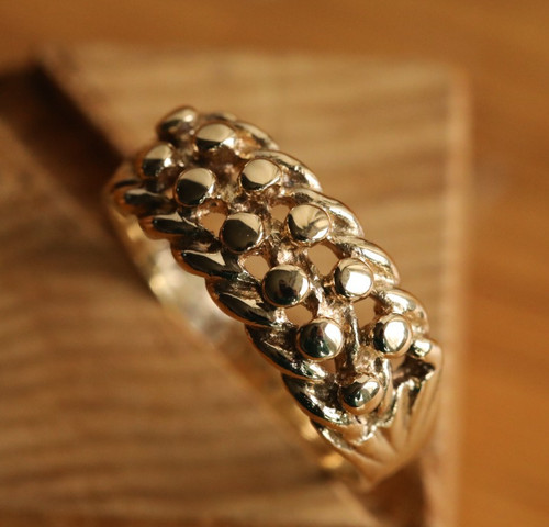 9ct solid yellow gold two - gold, two-row