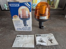 NEW Draper Universal LED Amber Orange Warning Beacon 12v or 24v Flexible spigot.