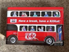  Retro Red Double Decker Bus Kit Kat Biscuit Tin Empty 2016