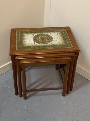 Danish tiled top nest - , of