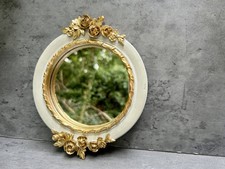 Round Wall Mirror Cream Frame