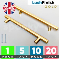 Kitchen Cupboard Cabinet T-Bar Door Handle Gold 96mm 128mm 160mm