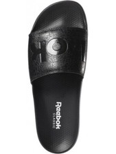 UK size 7 - reebok classic slides flip flops slippers - black 