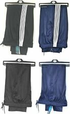 Men's Silky Tracksuit Bottoms Open Hem Elastic Waist Straight Leg Zip Pockets
