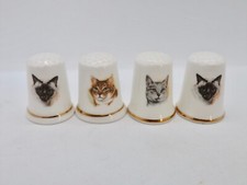 4 Cat Thimbles, Bone China