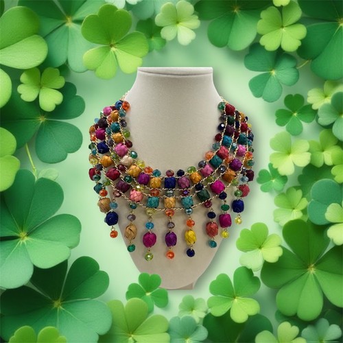 Multicolor palm barrel bead - multicolor,
