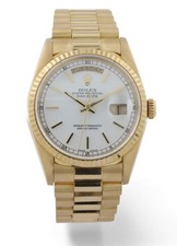 ROLEX Day Date President 18ct Yellow Gold 36mm White Dial Double Quickset  18238