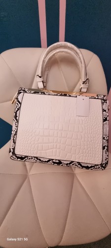 White faux leather croc - faux,