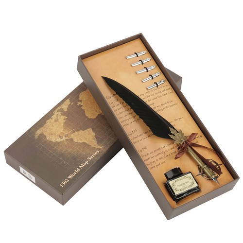 Feather pen set - feather,
