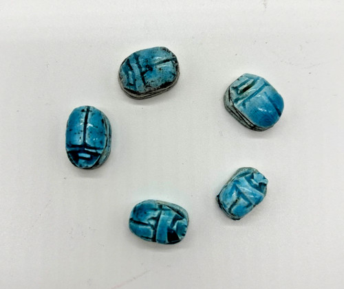 Vintage egyptian scarab - scarab, beads