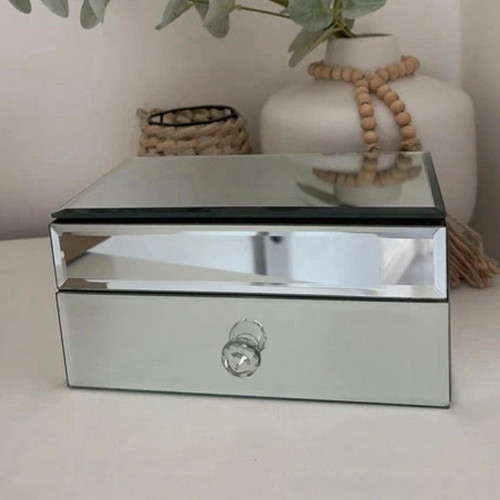 Mirrored glass jewellery box - mirrored,