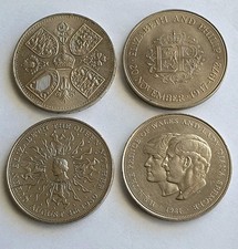 Commemorative Crown Coins X 4 Including 1953 Five Shillings