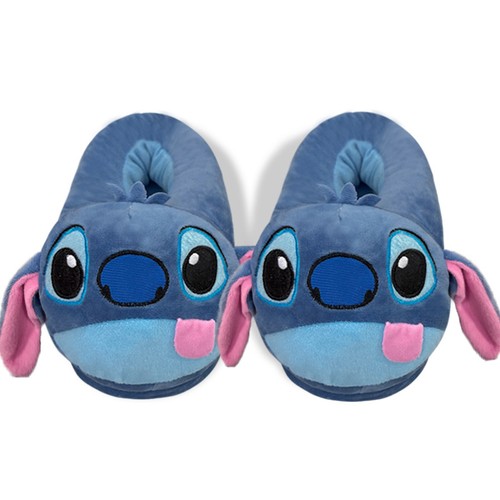 Stitch blue furry slippers - blue,