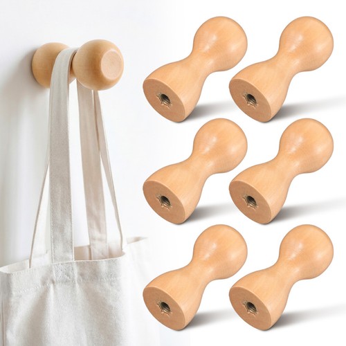 6pcs reusable wooden pegs wall - pegs,