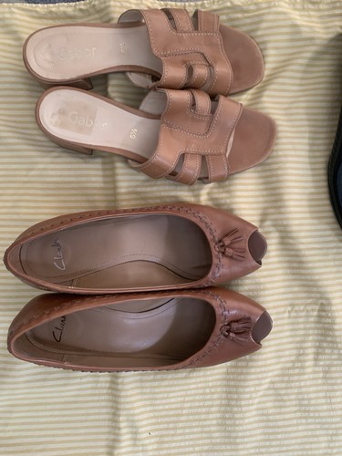 Tan leather sandals - tan, size